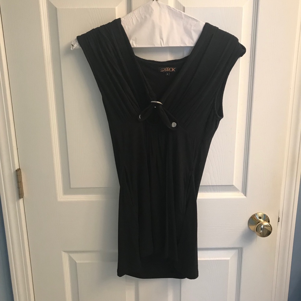 LaROK top with hood & epaulets black size S - Picture 1 of 3